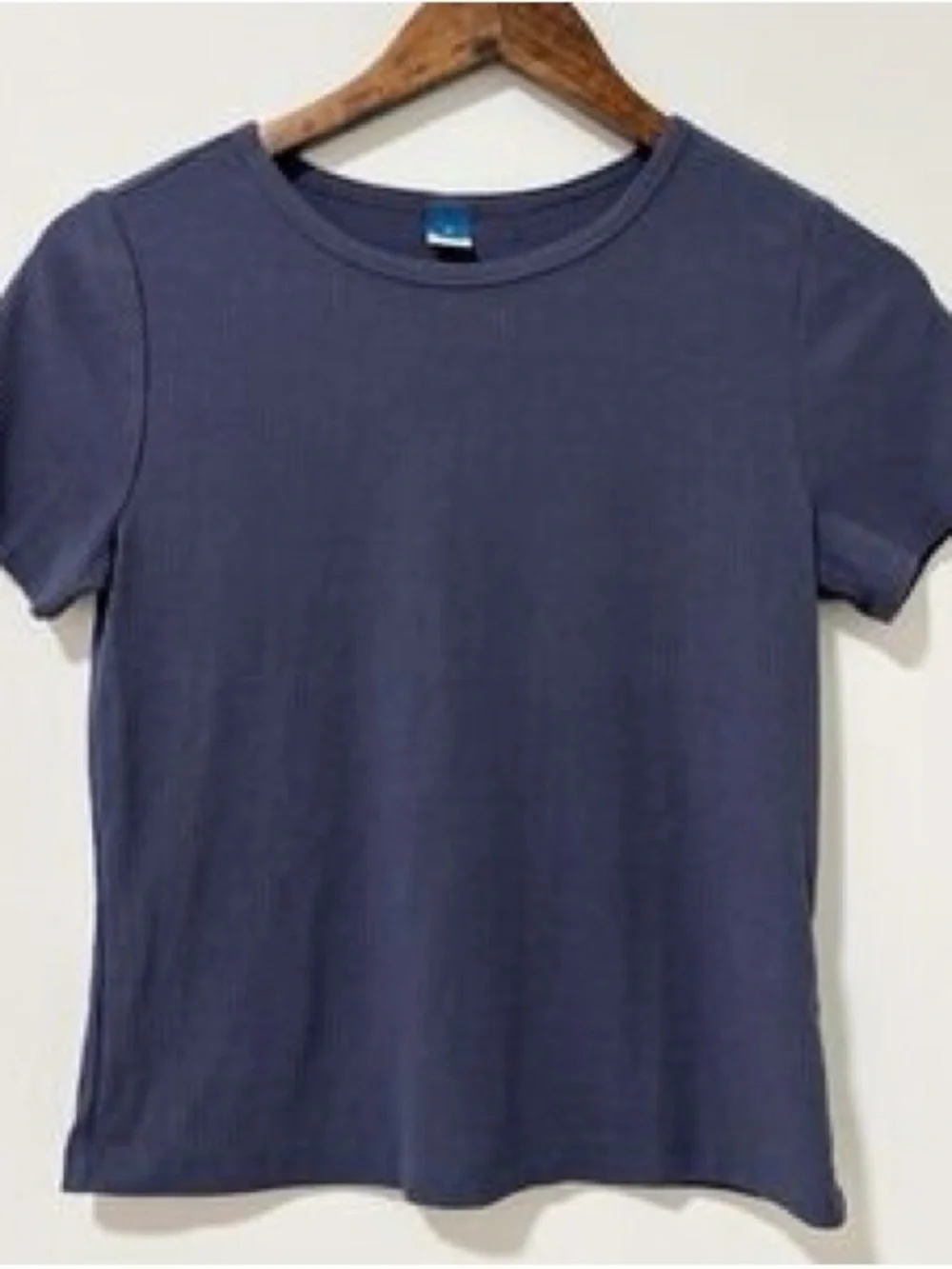 Old Navy Short Sleeve Ribbed Tee in Navy Blue
